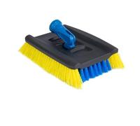 UNGER Lock-On Wood & Composite Deck Brush, Polypropylene Acrylonitrile Butadiene Styrene (ABS), Blue/Yellow, 9"