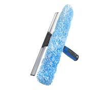Unger Professional 2-in-1 Squeegee & Scrubber - 14” Window Cleaning Tool - Cleaning Supplies, Squeegee for Window Cleaning, Commercial & Residential Use, Reusable Microfiber Sleeve