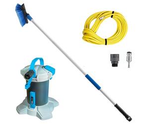 UNGER Professional Pure Water Window Cleaning Kit with 1.2 m Telescopic Pole & Soft Brush - Water Fed Window Cleaning Pole Set for Streak-Free Windows, Conservatories, Caravans, Solar Panels