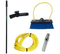 UNGER Professional Window & Solar Panel Cleaning Kit with 6 m Fiberglass Telescopic Window Cleaning Pole & Angled Brush - Water Fed Cleaning System for Solar Panels, Conservatories & Roof Windows