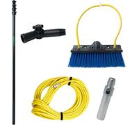 UNGER Professional Window & Solar Panel Cleaning Kit with 6m (19ft) Fiberglass Telescopic Window Cleaning Pole & Angled Brush - Water Fed Cleaning System for Solar Panels, Conservatories, Roof Windows
