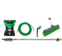 Unger Pure Water Cleaning Starter Kit for Glass and Window Cleaning - HydroPower Ultra - 6m Telescopic Pole, 25m Hose Pipe, 15cm Angle Adapter, 28cm Power Brush - 30 percent More Water