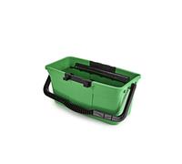 UNGER Window Cleaning Bucket 12L with Sieve, Tool Holder, Measuring Scale & Spout - Window Cleaning Equipment, Green