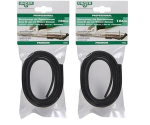 UNGER Window Cleaning Squeegee Blade Replacement - Soft Rubber 106cm Adjustable Size Strip - Professional Quality, Double Sided Premium Rubber (Pack of 2)