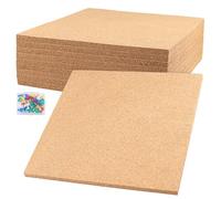 UNGFEI 10 Packs 12 x 12 Inch Cork Boards for Walls, 300x 300x 5 mm Thick Square Cork Board Tiles with Push Pins, Self-Adhesive Bulletin Board for Home Office School Wall Decor