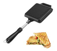 UNGFEI 15.5x16x36cm Camping Double Non Stick Stove Top Toastie Maker, Portable Grilled Cheese Sandwich Toaster for Making Waffles, Meat, Eggs, Toast