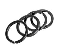 UNGFEI 150 PCS Black Round Key Rings, 28mm Plated Metal Flat Split Keychain Rings - Heavy Duty Flat Keyrings for Car, Home, Office, DIY & Crafting - Bulk Key Hoops for Organization