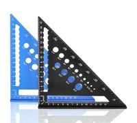 UNGFEI 2 Pack 7 inch Alloy Metric Speed Square with Drill Hole, 180mm Triangle Ruler Woodworking Layout Measuring Tool For Engineer Carpentry