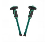 UNGFEI 2 PCS 12 Inch Flat Cold Chisel with Hand Protection, 300 x 22 mm Heavy Duty Cold Chisel, Metal Stone Shaping Chisels for Demolishing Masonry Concrete, Non-Slip Handle