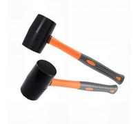 UNGFEI 2 PCS 16oz Rubber Mallet, 450g Hammer for Tiling, Bricklaying with Non Slip Handle, Black Solid Rubber Mallet for Home Decoration, Camping, Flooring, Carpenter Maintenance