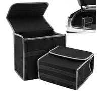 UNGFEI 2 PCS Foldable Car Boot Bag, Car Boot Organiser Bag Collapsible Storage Black Tools Organise Supplies, 30x29x17cm