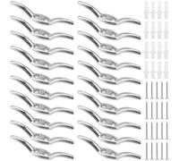 UNGFEI 20 PCS 66mm Silver Roman Blind Hooks, Metal Rope Cleat Hook for Fixing Shade Cord and Knot Cord