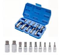 UNGFEI 20 PCS M4 - M18 Spline Socket Set, 12 Point Torx Bit Set, 1/4", 3/8" & 1/2" Drive Triple Square Bit Set for Wrenches or Electric Drills Maintenance Repairing Task