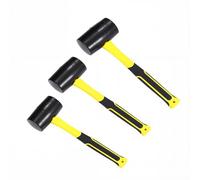UNGFEI 3 PCS 8oz, 16oz, 24oz Rubber Mallet Hammer Set for Camping Heavy Duty Black Rubber Mallet for Bricklaying, Paving Slabs, Tent Stakes