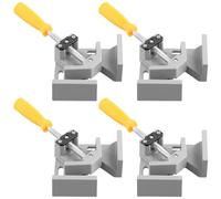 UNGFEI 4 PCS 90 Degree Single Handle Right Angle Clamp, Silver Single Handle Right Angle Clamp, Corner Clamps with Adjustable Swing Jaw for DIY Furniture Woodworking Welding