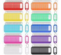 UNGFEI 400 PCS Key Tags with Ring, Plastic Colourful Key Fobs ID Labels for Luggage, Office, Shopping Malls, 4.7 x 2cm
