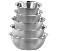 UNGFEI 5-Piece Stainless Steel Mixing Bowls with Measurement Markers - Space Saving Nesting Bowls for Baking, Cooking & Food Prep