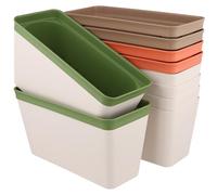 UNGFEI 6 PCS Self Watering Plant Pot, 10.6 Inch Windowsill Herb Planter Box | 27 x 13.5 x 12cm Rectangular, for Indoor Outdoor Vegetables, Succulents, Plants