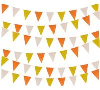 UNGFEI 72PCS 20M Vintage Hessian Burlap Bunting Banner, 65FT Reusable Rustic Hessian Bunting, Triangle Flag Pennant for Wedding, Birthday, Decoration