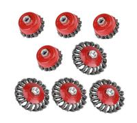 UNGFEI 8 PCS Angle Grinder Wire Brush Set, Twist Knot Wire Wheel Brush for 115mm Angle Grinder With M14 Thread, Ø 75 mm Ø 100mm