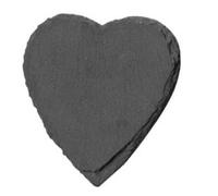 UNGFEI Set of 12 Heart-Shaped Slate Coasters, 10cm Black Stone Drinks Coasters for DIY Engraving, Home Decor, Bar, Gifts, 4inch