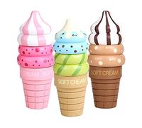 Ungfu Mall 3PCS Wooden Ice Cream Magnetic Connected Food Pretend Play Children Gift Toy Game Random Color