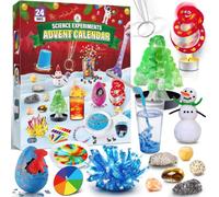 UNGLINGA 2026 Science Advent Calendar for Kids, 24 Days Experiments | Science Kit, Chemistry Physics Gemstones, S.T.E.M Christmas Countdown Toys Gifts for Boys Girls