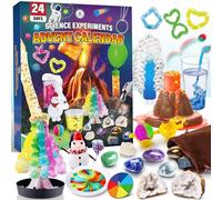 UNGLINGA 2026 Science Experiments Advent Calendar for Kids Boys Girls Toy | 24 Days of S.T.E.M Kit, Volcano, Chemistry, Physics, Gemstones, Countdown to Christmas Birthday gifts