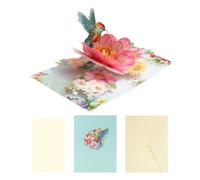 Ungtyb 3D Birthday Cards for Women | Blank Thick Paper Smooth Writing Aesthetic | Realistic Hummingbird Birthday Card | for Women Wife Sister Daughter Teacher Party Graduation Wedding Mothers Day