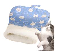 Ungtyb Adorable Design Cat Sleeping Bag, Plush Cat Warm Bed, Semi Enclosed Cat Bed, Decorative Cat Bed 35 x 30 x 6 cm for Winter, Cold Weather, Home, Living Room, Bedroom, Pink, Blue Color