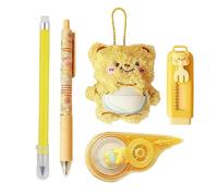 Ungtyb Bear Stationery Set - Cute Bear Cartoon Correction Tape | Office Stationery Set for Teachers Students Teens Adults, School Writing Note Journaling Drawing Annotating Planner Notebook Supplies