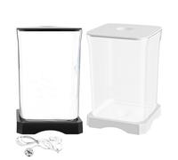 Ungtyb Betta Fish Tank, Acrylic Aquarium, Desktop Display, Compact Design Feeding Access, Led Lighted Bowl for Ideal for Home, Offices and Dorm Use, 6.97x4.65x4.65 Inches