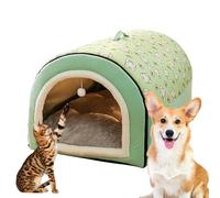 Ungtyb Cat Bed Cave | 2 in 1 Detachable Cat Bed and House with Ball Pendant - Hideaway House, Warm Washable Cozy Dog Beds for Large Dogs, Comfortable Dog with Cover Cave for Pets, Indoor