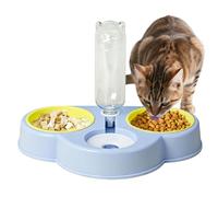 Ungtyb Cat Food and Water Bowl Set | Elevated 3 Bowls Large Capacity | Cat Feeding Station Waterer Dish - for Indoor Kittens Small Medium Sized Dogs Home Multi-Pet Household Pet Daycare