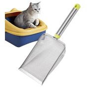 Ungtyb Cleaning Tool Sand Scoop - Ergonomic Deep Shovel with Stainless Steel Mesh | Heavy-Duty Pooper Scooper for Cats, Pet Waste Receptacle, Toilet Supplies, Easy Handling 11.22x3.94x1.97 inches