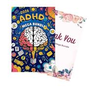 Ungtyb Daily Planner | 2026 Reading Notebook 300 Sheets - Mental Health Goal Diary Fitness Tracker for Classroom College Teacher Student Travel School Gym Homeschool Workout