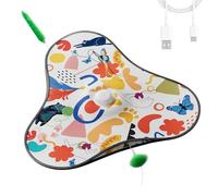 Ungtyb Interactive Cat Toy - Quiet Game with Moving Concealed Teasers | Rechargeable Stimulating Cat Toys for Apartments, Corners, Alone Time, Play Area, Home, Living Room, Fun and Exercise