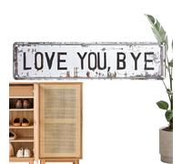 Ungtyb Love Wall Decor,16x4 Inch Metal Vintage Rustproof,Love You Bye Metal Sign Hallway Decor | for Bedroom Living Room Farmhouse Apartment Indoor Outdoor Housewarming Holiday