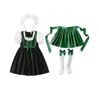 Ungtyb Maid Dress Bavarian German Short Sleeve Maid Outfits | 4-Piece Halloween Kids Party Dress for Kids Girls Carnivas Masquerade Christmas Party Wedding
