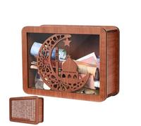 Ungtyb Money Box, Wooden Money Box - Money Saving Storage Box for Adults - Saving 10,000 Money Box with Numeric Ticks, Decorative Saving Box