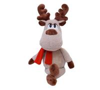 Ungtyb Reindeer Plush 50cm Large Cute Christmas Red Scarf Home Decor | Kawaii Animal Plush Sofa Decoration for Couch Sofa Table Bookshelf Bedroom Living Room Brown