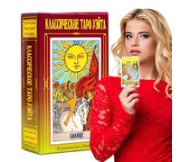 Ungtyb Russian Tarot Cards - 78pcs Pocket Size Oracle Deck | Portable Wiccan Cards Perfect for Fate Reading, Divination, Party Games, Fortune Telling, Travel-Friendly Russian Version