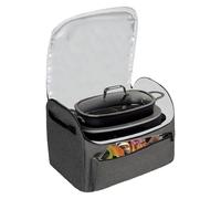 Ungtyb Slow Cooker Bags, Cooking Pot Carry Tote, Waterproof Travel Case, Portable Storage Organizer, Padded Carrier with Accessory Pocket for Camping, Picnic, Potluck, Beach, 18.5 x 12.6 Inches