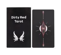 Ungtyb Tarot Cards, Spiritual Oracle Deck, Vintage Astrology Design, Red Themed Adventure Aesthetic for Daily Fortune Telling, Positive Affirmation Use, 4.21 x 2.36 Inches