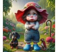 Unhappy Girl Garden 90 Piece Jigsaw Puzzles for Adults 30x30cm, adult jigsaw puzzles 90 Pieces, Challenging&Brainteasing Puzzle Family Games, Beautiful Decoration puzzle