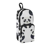 Unhappy Panda Pencil Case, Big Capacity Pen Bag with Compartment Students Schoolbag Shape Stationery Organizer Pencil Pouch Marker Case for School Office Work