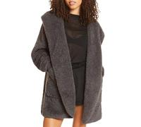 UnHide Shleepy Faux Fur Robe - Lightweight, Extra Soft, & Warm Wearable Blanket - Made From Soft Polyester Faux Fur Material - Machine Washable - Charcoal Charlie - Large, Charcoal Charlie, Large