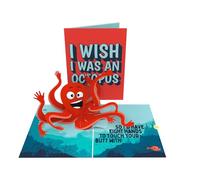 Unhinged 3D Octopus Funny Anniversary Card for Husband/Wife | Pop Up Wedding Anniversary Card | Cheeky, Rude, Hilarious Happy Anniversary Card for Couple, Mum, Dad, Girlfriend, Valentines Day