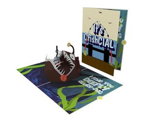 Unhinged 3D Pop Up Funny Anniversary Card for Husband/Wife - Cheeky, Fish Deeply Allure-ing" Wedding Anniversary Card - Happy Anniversary Card for Couple, Girlfriend, Him, Mum, Dad, Valentine's Day