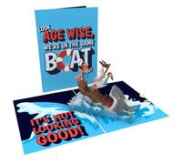 Unhinged 3D Pop-Up Funny Birthday Cards for Men & Women - Shark and Sinking Ship Design Joke Card - Humorous Greeting Card for Him, Her - Unique Birthday Card Funny for Friend, Sister, Mother, Brother